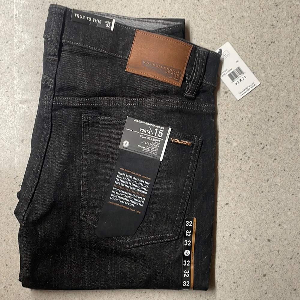 Volcom Vorta Denin 32”x32” Men’s Black New With Tags NWT